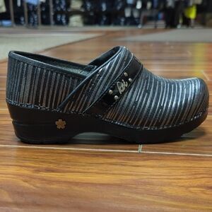 KOI Sanita Black and Gray Striped Clogs - 73456436